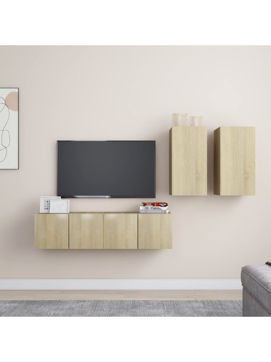 4dílný set TV skříněk dub sonoma kompozitní dřevo