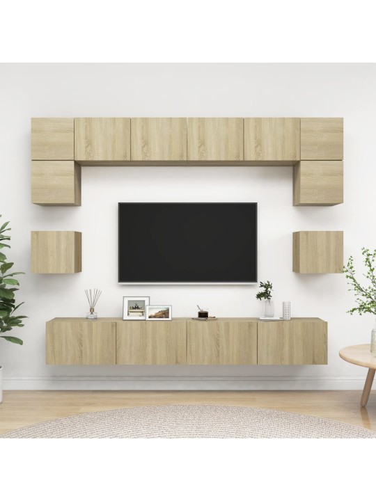 8dílný set TV skříněk dub sonoma kompozitní dřevo