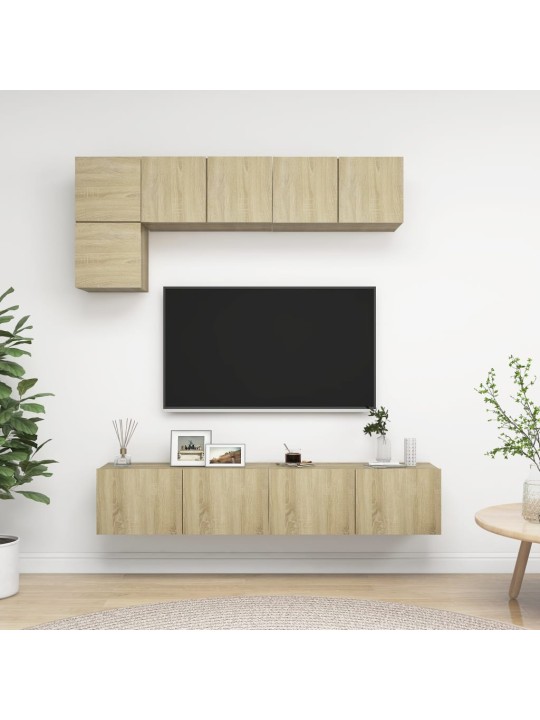 5dílný set TV skříněk dub sonoma kompozitní dřevo