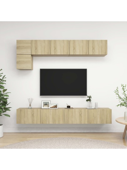 5dílný set TV skříněk dub sonoma kompozitní dřevo