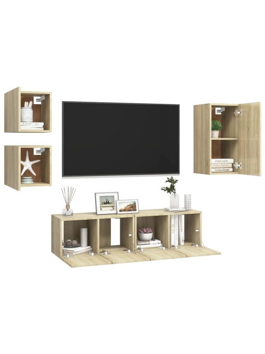 5dílný set TV skříněk dub sonoma kompozitní dřevo