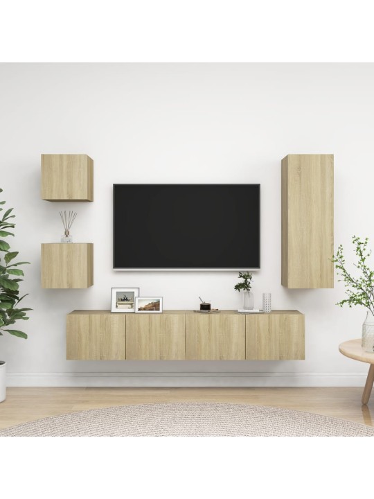 5dílný set TV skříněk dub sonoma kompozitní dřevo