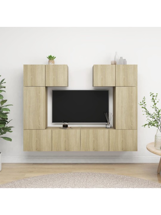 6dílný set TV skříněk dub sonoma kompozitní dřevo