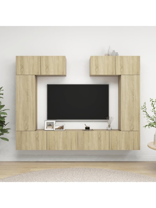 6dílný set TV skříněk dub sonoma kompozitní dřevo