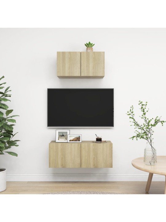 2dílný set TV skříněk dub sonoma kompozitní dřevo