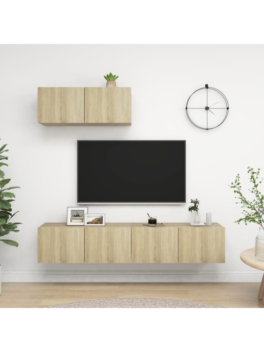 TV skříňky 3 ks dub sonoma kompozitní dřevo