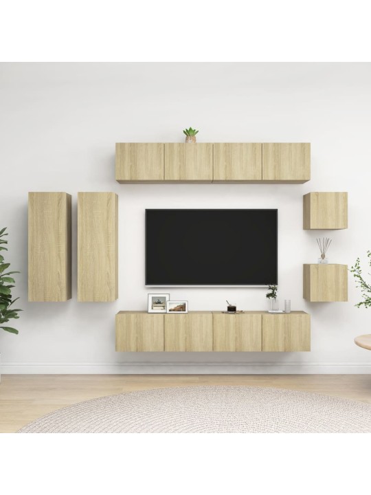 8dílný set TV skříněk dub sonoma kompozitní dřevo