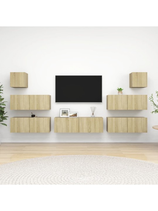7dílný set TV skříněk dub sonoma kompozitní dřevo
