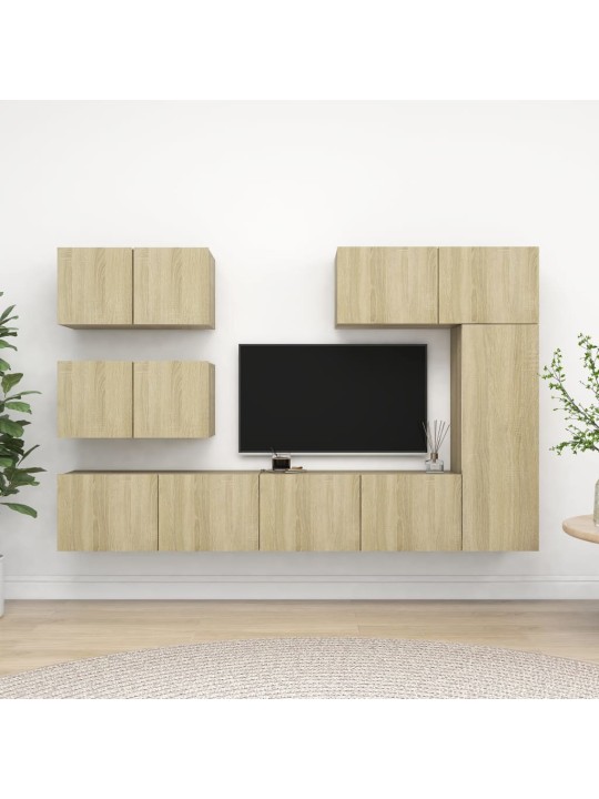 6dílný set TV skříněk dub sonoma kompozitní dřevo