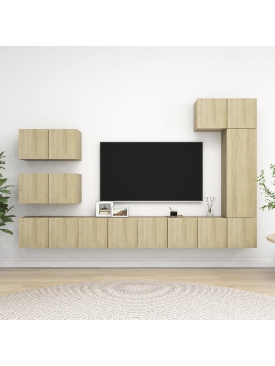 8dílný set TV skříněk dub sonoma kompozitní dřevo