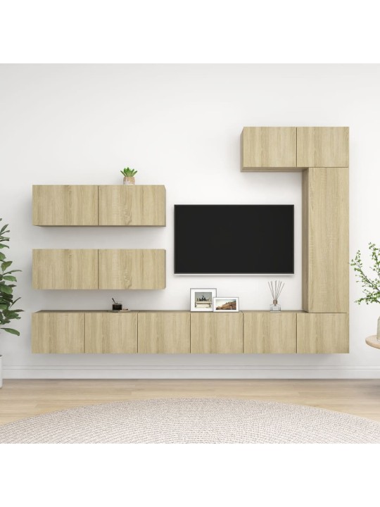 7dílný set TV skříněk dub sonoma kompozitní dřevo