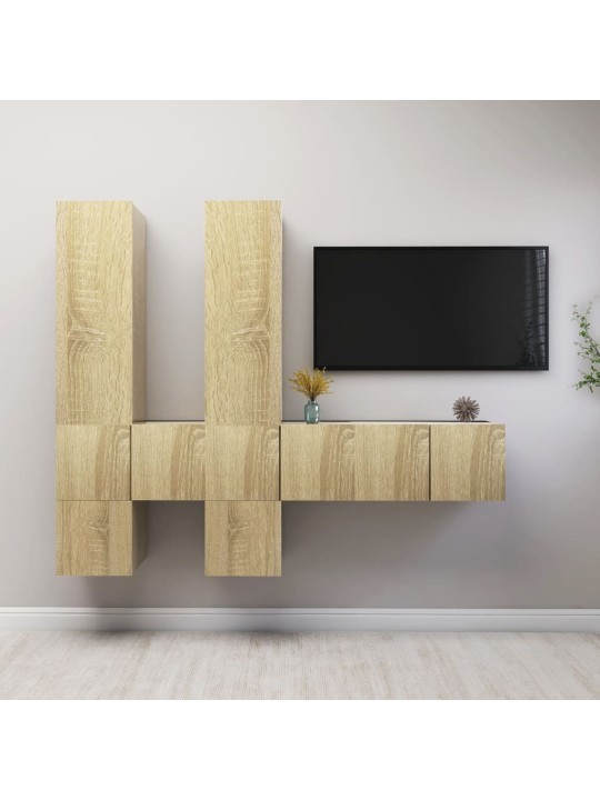 7dílný set TV skříněk dub sonoma kompozitní dřevo