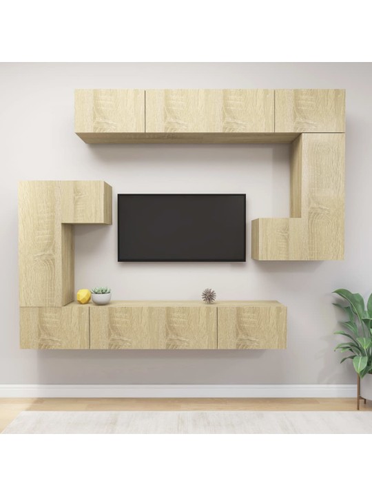 8dílný set TV skříněk dub sonoma kompozitní dřevo