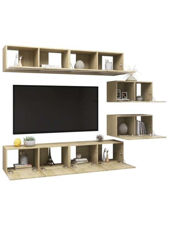 6dílný set TV skříněk dub sonoma kompozitní dřevo