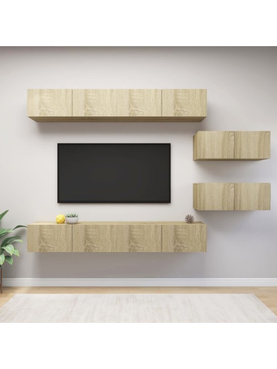 6dílný set TV skříněk dub sonoma kompozitní dřevo