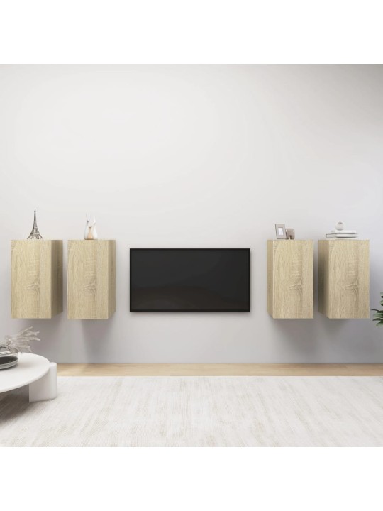TV skříňky 4 ks dub sonoma 30,5 x 30 x 60 cm kompozitní dřevo