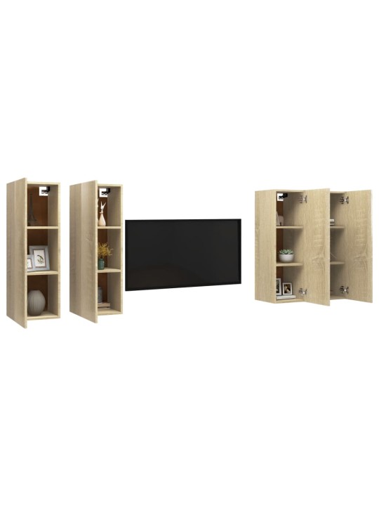 TV skříňky 4 ks dub sonoma 30,5 x 30 x 90 cm kompozitní dřevo