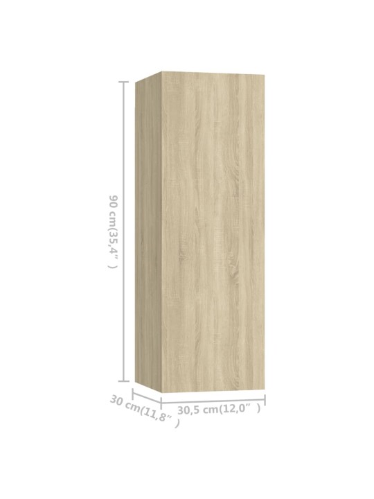 TV skříňky 4 ks dub sonoma 30,5 x 30 x 90 cm kompozitní dřevo
