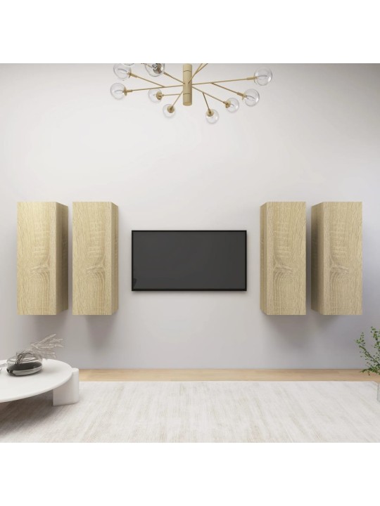 TV skříňky 4 ks dub sonoma 30,5 x 30 x 90 cm kompozitní dřevo