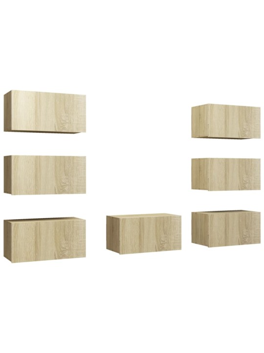 TV skříňky 7 ks dub sonoma 30,5 x 30 x 60 cm kompozitní dřevo