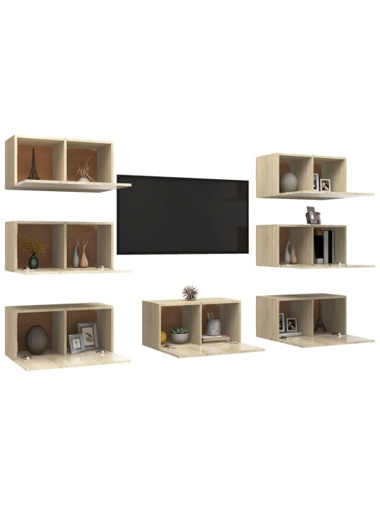 TV skříňky 7 ks dub sonoma 30,5 x 30 x 60 cm kompozitní dřevo