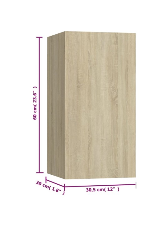 TV skříňky 7 ks dub sonoma 30,5 x 30 x 60 cm kompozitní dřevo