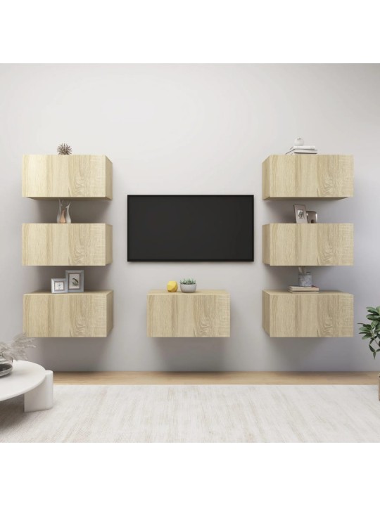 TV skříňky 7 ks dub sonoma 30,5 x 30 x 60 cm kompozitní dřevo