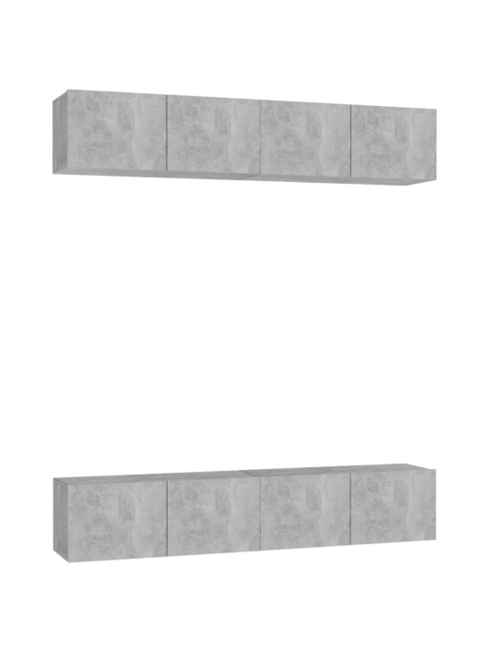 TV skříňky 4 ks betonově šedé 80 x 30 x 30 cm kompozitní dřevo