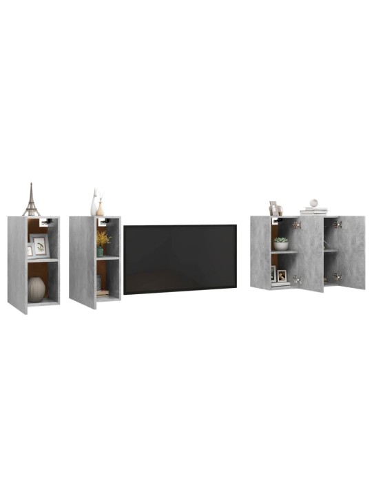 TV skříňky 4 ks betonově šedé 30,5 x 30 x 60 cm dřevotříska