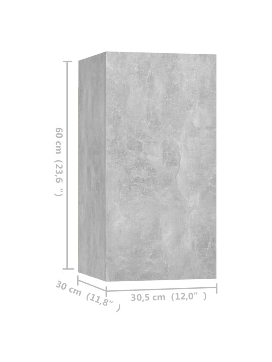 TV skříňky 4 ks betonově šedé 30,5 x 30 x 60 cm dřevotříska