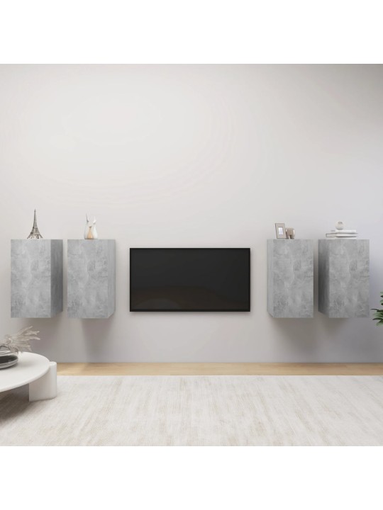 TV skříňky 4 ks betonově šedé 30,5 x 30 x 60 cm dřevotříska