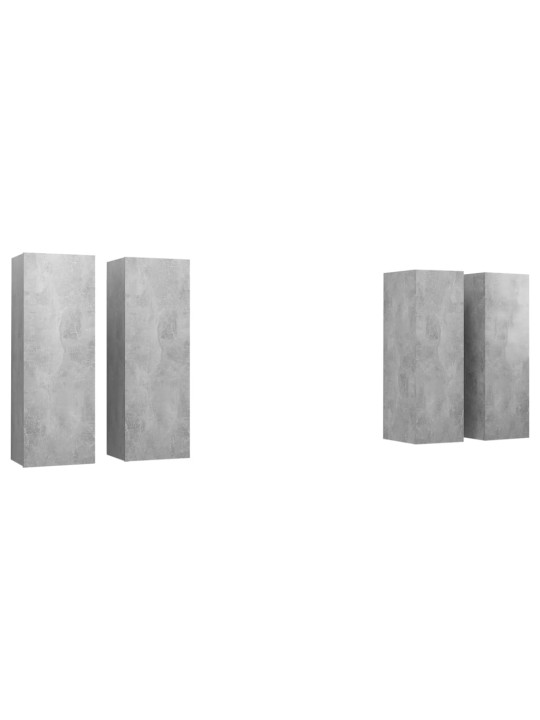 TV skříňky 4 ks betonově šedé 30,5x30x90 cm kompozitní dřevo