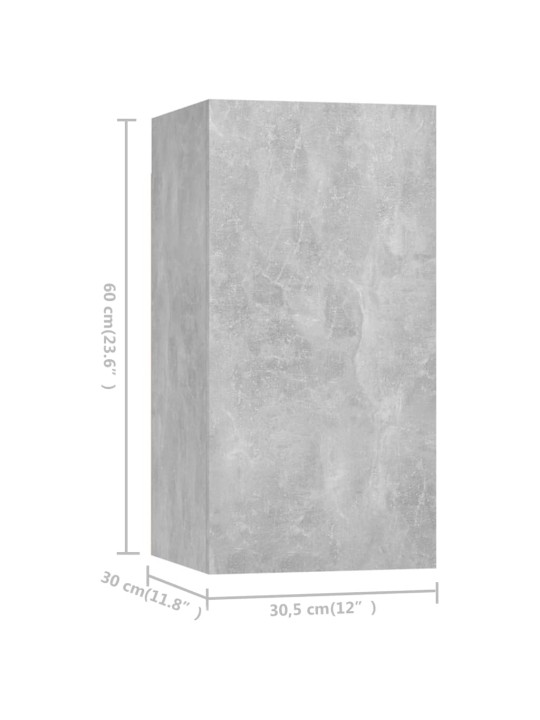 TV stolky 7 ks betonově šedé 30,5 x 30 x 60 cm dřevotříska