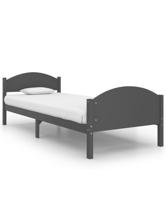 Rám postele tmavě šedý masivní borové dřevo 90 x 200 cm