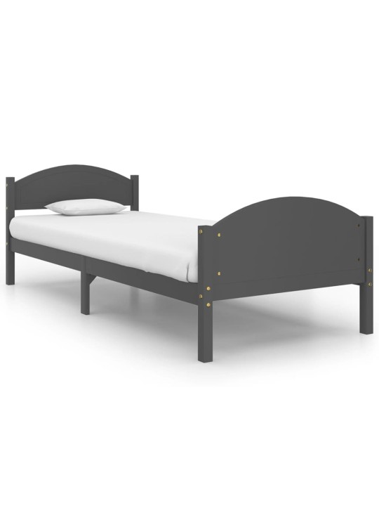 Rám postele tmavě šedý masivní borové dřevo 100 x 200 cm