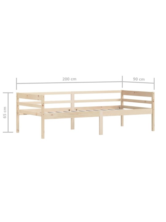 Rám postele masivní borové dřevo 90 x 200 cm