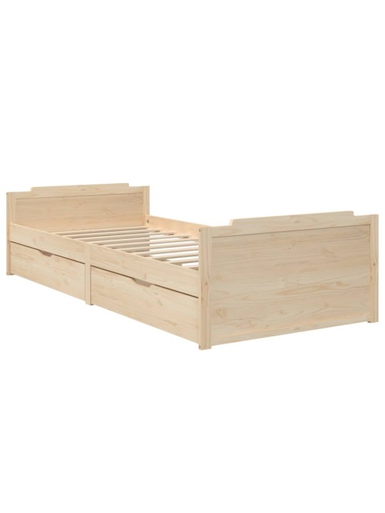 Rám postele se zásuvkami masivní borové dřevo 90 x 200 cm