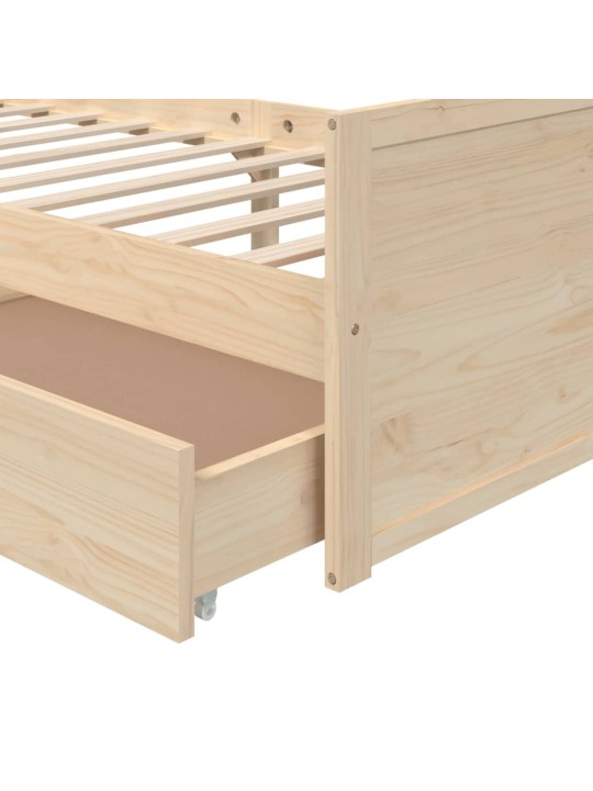 Rám postele se zásuvkami masivní borové dřevo 90 x 200 cm