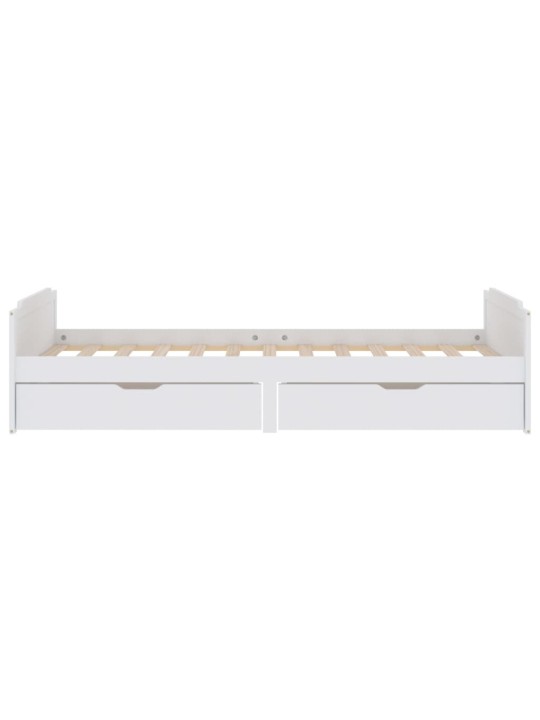 Rám postele se zásuvkami bílý masivní borové dřevo 90 x 200 cm