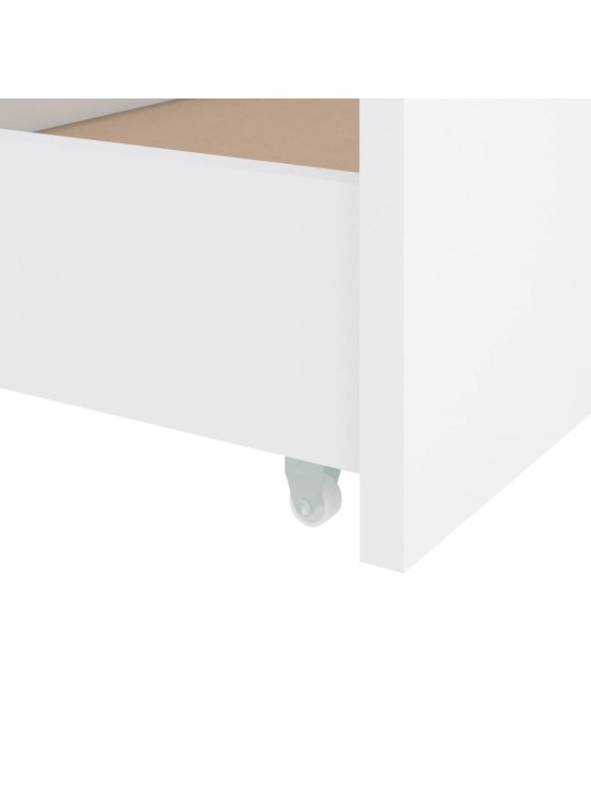 Rám postele se zásuvkami bílý masivní borové dřevo 90 x 200 cm