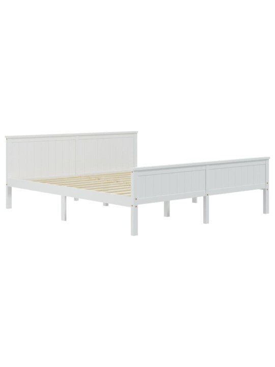 Rám postele bílý masivní dřevo borovice 200 x 200 cm