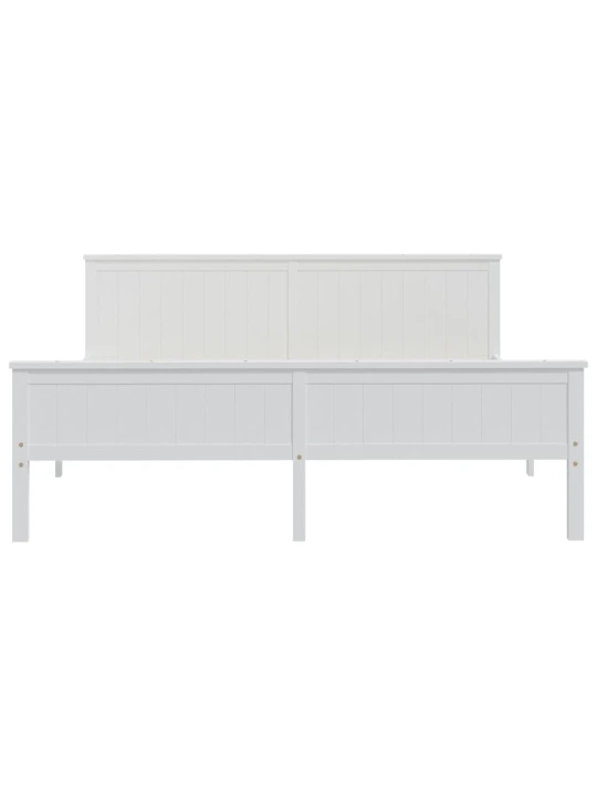 Rám postele bílý masivní dřevo borovice 200 x 200 cm