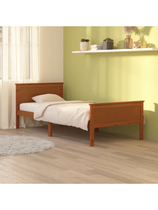 Rám postele medově hnědý masivní borovice 100 x 200 cm