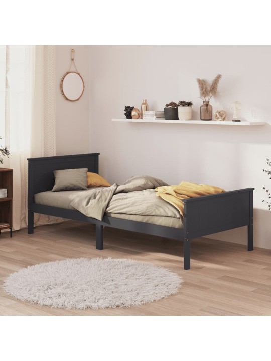 Rám postele šedý masivní borovice 100 x 200 cm