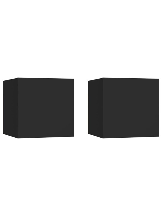 Noční stolky 2 ks černé 30,5 x 30 x 30 cm kompozitní dřevo