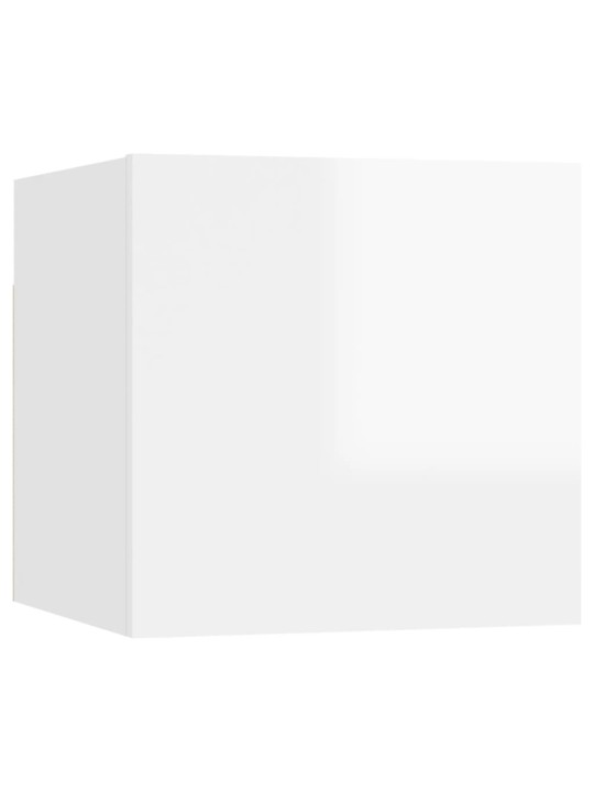 Noční stolky 2ks bílé s vysokým leskem 30,5x30x30cm dřevotříska