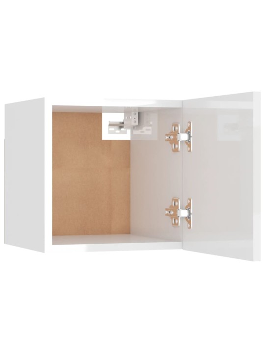Noční stolky 2ks bílé s vysokým leskem 30,5x30x30cm dřevotříska
