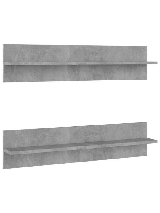 Nástěnné police 2 ks betonově šedé 80x11,5x18 cm dřevotříska