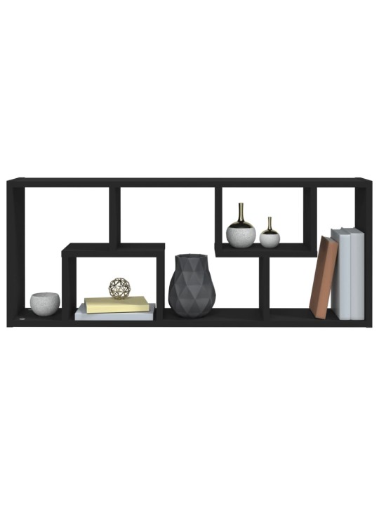 Nástěnná police černá 36 x16x90 cm kompozitní dřevo
