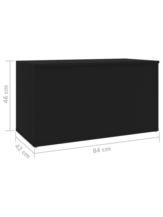 Úložná truhla černá 84 x 42 x 46 cm kompozitní dřevo